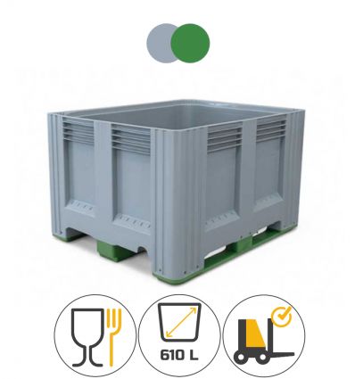Palox Plastique Agricole Plein pour Semences et Graines - 610L