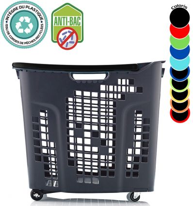Panier Libre Service à Roulettes 80L
