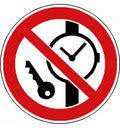 Panneau Articles métalliques ou montres interdits - P008