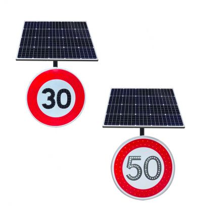 Panneau B14 lumineux à Leds - Limitation de vitesse