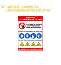 Panneau consignes de sécurité à respecter