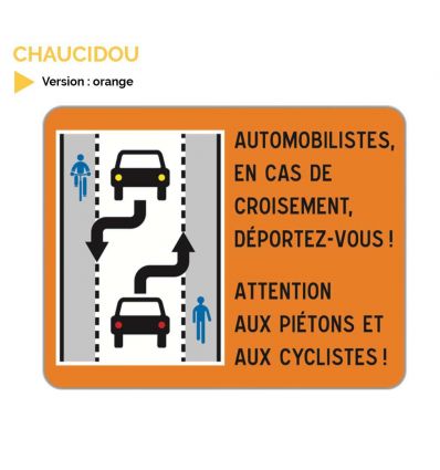 Panneau CVCB - Chaussée à Voie Centrale Banalisée