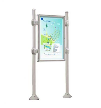 Panneau d'affichage extérieur avec vitrine double face
