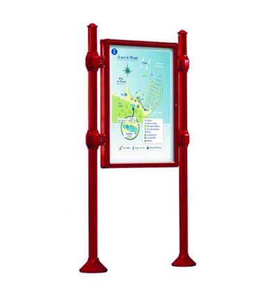 Panneau d'affichage extérieur avec vitrine double face