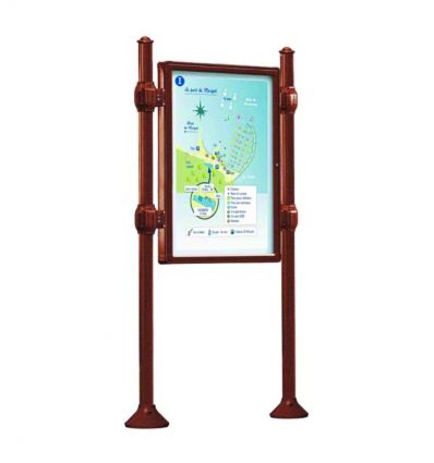 Panneau d'affichage extérieur avec vitrine double face
