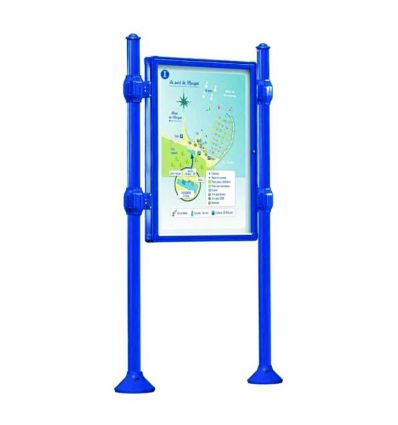 Panneau d'affichage extérieur avec vitrine double face