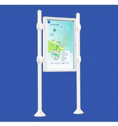 Panneau d'affichage extérieur avec vitrine double face