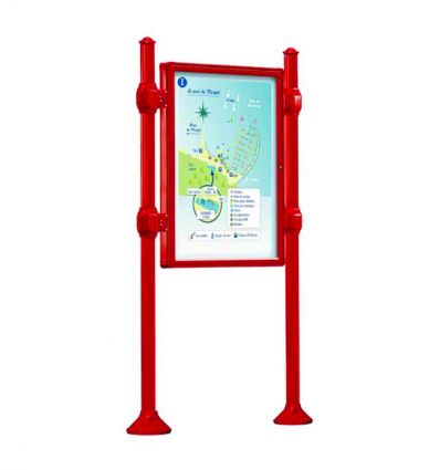 Panneau d'affichage extérieur avec vitrine double face