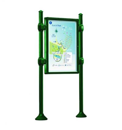 Panneau d'affichage extérieur avec vitrine double face