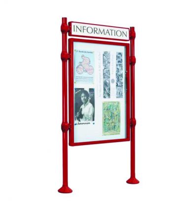 Panneau d'affichage extérieur avec vitrine simple face et bandeau
