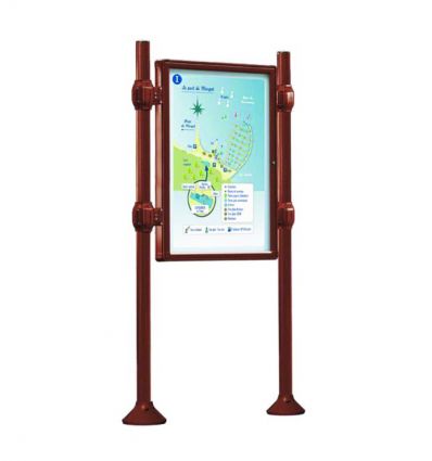 Panneau d'affichage extérieur avec vitrine simple face
