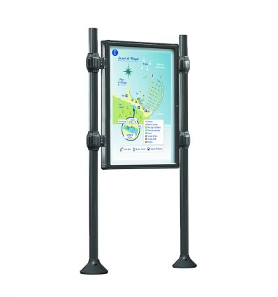 Panneau d'affichage extérieur avec vitrine simple face