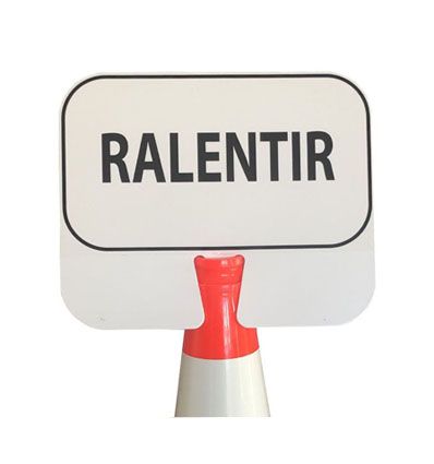 Panneau à clipser sur cône : Ralentir