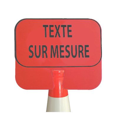 Panneau à clipser sur Cône avec texte personnalisé