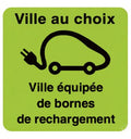 Panneau Ville équipée de bornes de rechargement