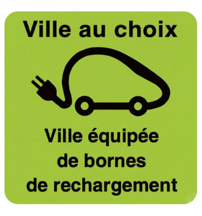 Panneau Ville équipée de bornes de rechargement
