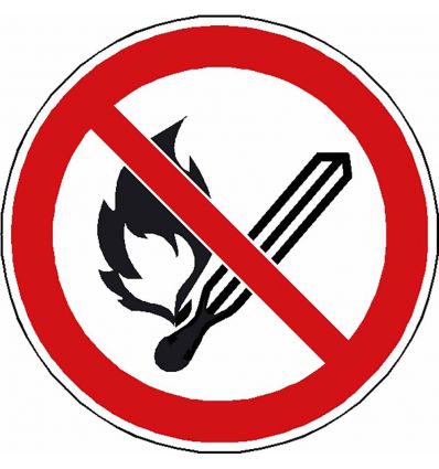 Panneau Flammes nues interdites - P003