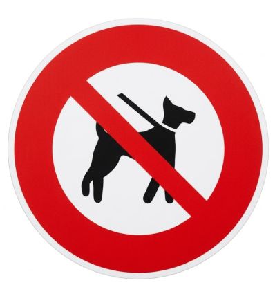 Panneau interdit aux chiens