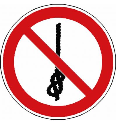 Panneau Ne pas faire de noeuds avec la corde - P030