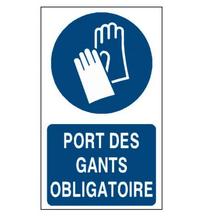 Panneau Port des gants de protection obligatoire