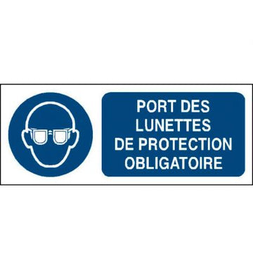 Panneau Port des lunettes de protection obligatoire