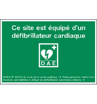 Panneau Site équipé d’un Défibrillateur