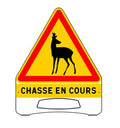 Panneau temporaire Chasse en cours