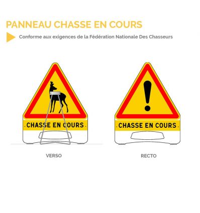 Panneau temporaire Chasse en cours