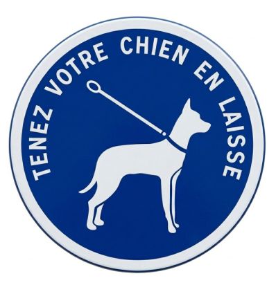 Panneau tenez votre chien en laisse