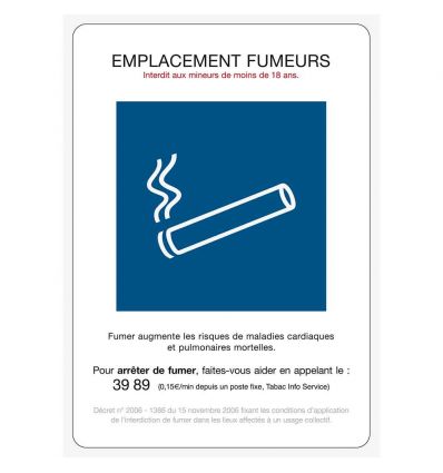 Panneau Zone fumeur