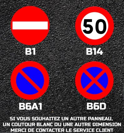 Panneaux routiers thermocollés de type B
