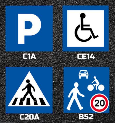 Panneaux routiers thermocollés de type C et CE