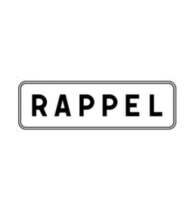 Panonceau M9z : Rappel