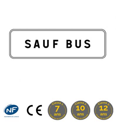 Panonceau M9z : Sauf bus