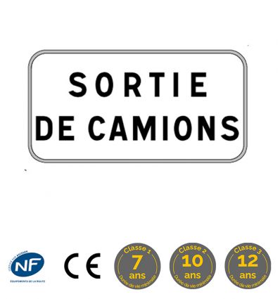 Panonceau M9z : Sortie de camions