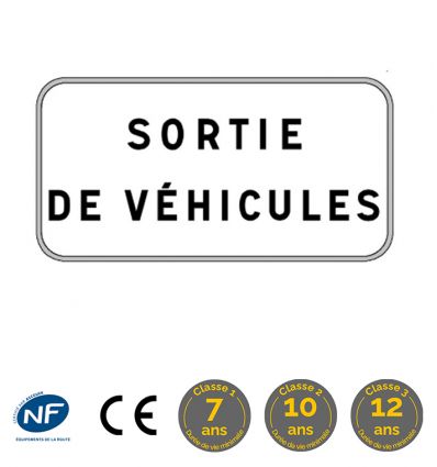 Panonceau M9z : Sortie de véhicules