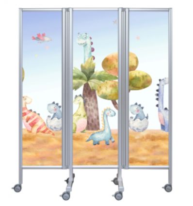 Paravent médical sur roulette en polycarbonate