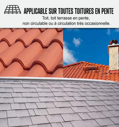 Peinture résine d'étanchéité toiture en pente