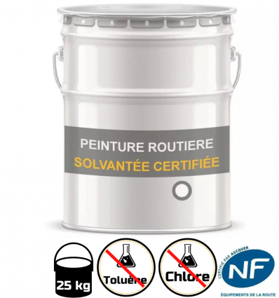 Peinture routière solvantée blanche certifiée sans toluène et sans chlore