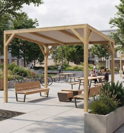 Pergola en Bois pour Espaces Publics