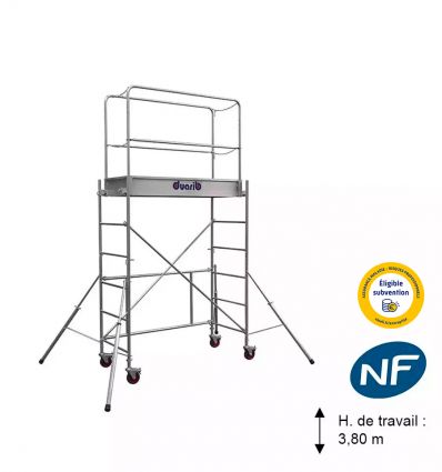 Petit échafaudage roulant en acier pliable de 3,8 m de hauteur de travail