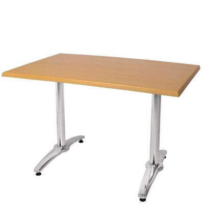 Pied de table bistrot rectangulaire en aluminium usage extérieur