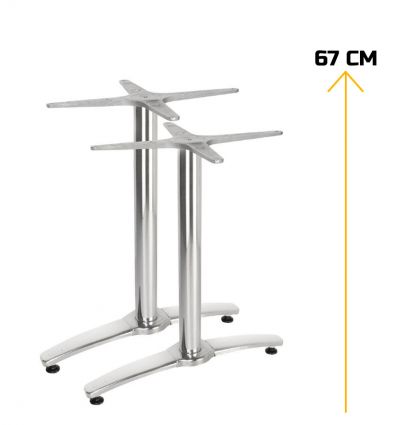 Pied de table bistrot rectangulaire en aluminium usage extérieur
