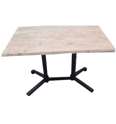 Pied de table bistrot rectangulaire en aluminium usage extérieur