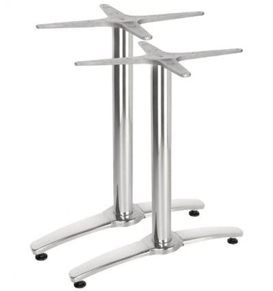Pied de table bistrot rectangulaire en aluminium usage extérieur