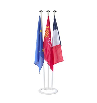 Pied en acier pour mâts et drapeaux