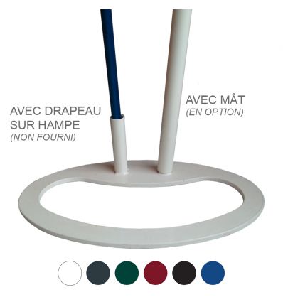 Pied en acier pour mâts et drapeaux