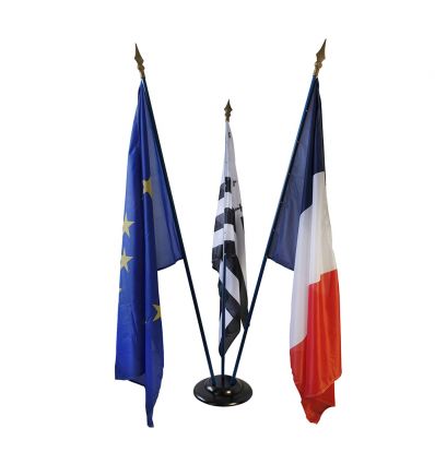 Pied porte-drapeaux en bois pour drapeau intérieur classique