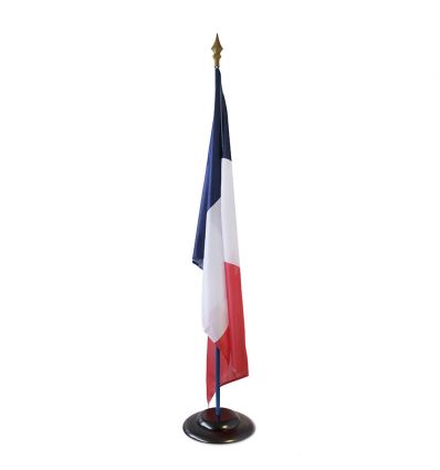 Pied porte-drapeaux en bois pour drapeau intérieur classique