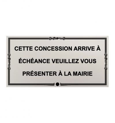 Plaque concession cimetière​